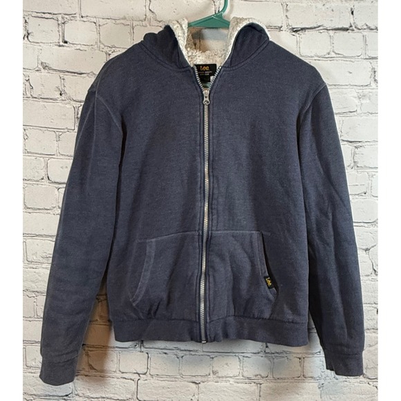 Lee Sherpa Lined Full Zip Hoodie Jacket with Pockets,‎ Size L (14/16) - Picture 1 of 3